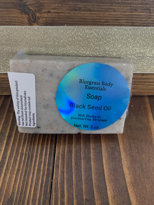 Black Seed OIl: “Infused with nutrient-rich black seed oil, this soap delivers a deeply cleansing and restorative lather that helps soothe inflammation, balance skin tone, and support a healthy glow — a centuries-old remedy reimagined for modern skincare.