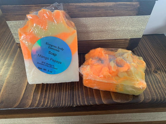 Mango Papaya: Tropical mango and luscious papaya come together in a juicy, sun-kissed blend that brightens your day and nourishes your skin.